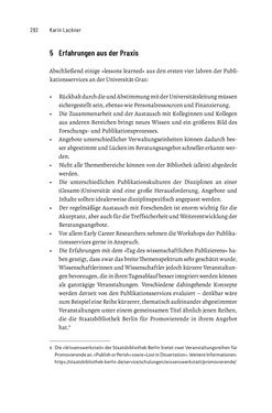 Image of the Page - 292 - in Publikationsberatung an Universitäten - Ein Praxisleitfaden zum Aufbau publikationsunterstützender Services