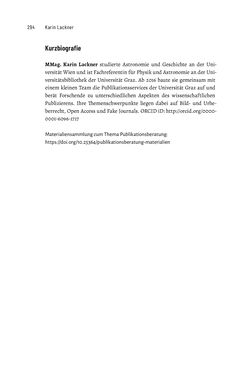 Image of the Page - 294 - in Publikationsberatung an Universitäten - Ein Praxisleitfaden zum Aufbau publikationsunterstützender Services