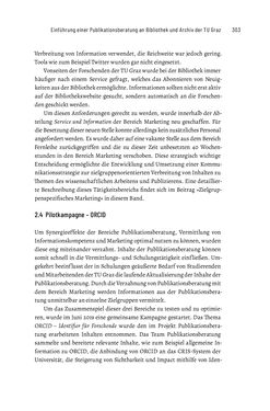 Image of the Page - 303 - in Publikationsberatung an Universitäten - Ein Praxisleitfaden zum Aufbau publikationsunterstützender Services