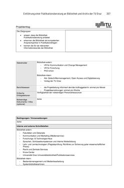 Image of the Page - 307 - in Publikationsberatung an Universitäten - Ein Praxisleitfaden zum Aufbau publikationsunterstützender Services