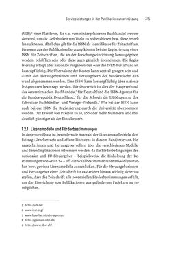 Bild der Seite - 315 - in Publikationsberatung an Universitäten - Ein Praxisleitfaden zum Aufbau publikationsunterstützender Services
