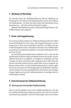 Image of the Page - 321 - in Publikationsberatung an Universitäten - Ein Praxisleitfaden zum Aufbau publikationsunterstützender Services