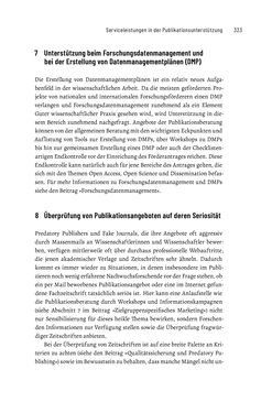 Image of the Page - 323 - in Publikationsberatung an Universitäten - Ein Praxisleitfaden zum Aufbau publikationsunterstützender Services