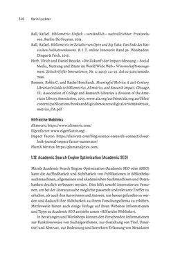 Bild der Seite - 340 - in Publikationsberatung an Universitäten - Ein Praxisleitfaden zum Aufbau publikationsunterstützender Services