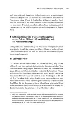 Bild der Seite - 379 - in Publikationsberatung an Universitäten - Ein Praxisleitfaden zum Aufbau publikationsunterstützender Services