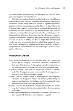 Image of the Page - 385 - in Publikationsberatung an Universitäten - Ein Praxisleitfaden zum Aufbau publikationsunterstützender Services