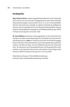 Image of the Page - 386 - in Publikationsberatung an Universitäten - Ein Praxisleitfaden zum Aufbau publikationsunterstützender Services