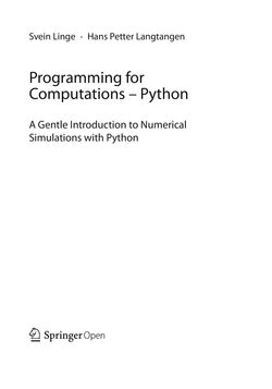 Bild der Seite - (000003) - in Programming for Computations – Python - A Gentle Introduction to Numerical Simulations with Python