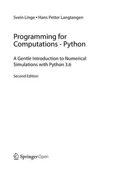 Image of the Page - (000003) - in Programming for Computations – Python - A Gentle Introduction to Numerical Simulations with Python 3.6, Volume Second Edition