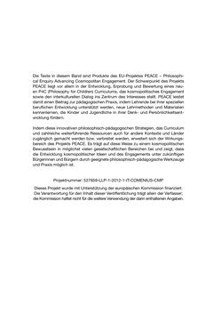 Image of the Page - Vorsatzblatt hinten - in Reflexiver Kosmopolitanismus - Entwicklung einer Forschungsgemeinschaft durch den philosophischen Dialog