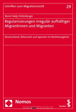 Bild der Seite - (000001) - in Regularisierungen irregulär aufhältiger Migrantinnen und Migranten - Deutschland, Österreich und Spanien im Rechtsvergleich