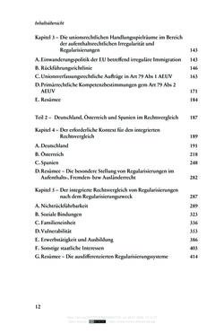 Image of the Page - 12 - in Regularisierungen irregulär aufhältiger Migrantinnen und Migranten - Deutschland, Österreich und Spanien im Rechtsvergleich