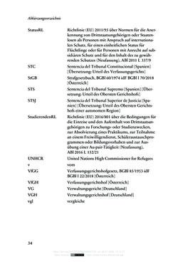 Image of the Page - 34 - in Regularisierungen irregulär aufhältiger Migrantinnen und Migranten - Deutschland, Österreich und Spanien im Rechtsvergleich