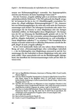 Image of the Page - 80 - in Regularisierungen irregulär aufhältiger Migrantinnen und Migranten - Deutschland, Österreich und Spanien im Rechtsvergleich