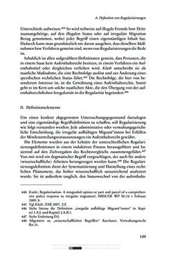 Image of the Page - 109 - in Regularisierungen irregulär aufhältiger Migrantinnen und Migranten - Deutschland, Österreich und Spanien im Rechtsvergleich