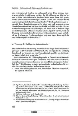 Image of the Page - 130 - in Regularisierungen irregulär aufhältiger Migrantinnen und Migranten - Deutschland, Österreich und Spanien im Rechtsvergleich