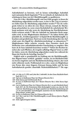 Bild der Seite - 150 - in Regularisierungen irregulär aufhältiger Migrantinnen und Migranten - Deutschland, Österreich und Spanien im Rechtsvergleich