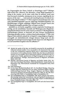 Bild der Seite - 183 - in Regularisierungen irregulär aufhältiger Migrantinnen und Migranten - Deutschland, Österreich und Spanien im Rechtsvergleich