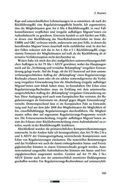 Bild der Seite - 185 - in Regularisierungen irregulär aufhältiger Migrantinnen und Migranten - Deutschland, Österreich und Spanien im Rechtsvergleich
