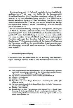 Image of the Page - 201 - in Regularisierungen irregulär aufhältiger Migrantinnen und Migranten - Deutschland, Österreich und Spanien im Rechtsvergleich
