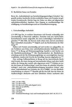 Image of the Page - 228 - in Regularisierungen irregulär aufhältiger Migrantinnen und Migranten - Deutschland, Österreich und Spanien im Rechtsvergleich