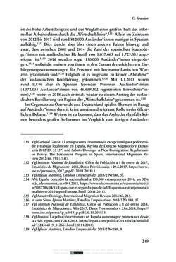 Image of the Page - 249 - in Regularisierungen irregulär aufhältiger Migrantinnen und Migranten - Deutschland, Österreich und Spanien im Rechtsvergleich