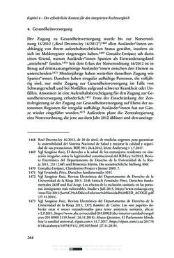 Image of the Page - 264 - in Regularisierungen irregulär aufhältiger Migrantinnen und Migranten - Deutschland, Österreich und Spanien im Rechtsvergleich