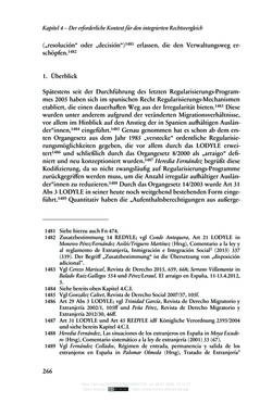 Image of the Page - 266 - in Regularisierungen irregulär aufhältiger Migrantinnen und Migranten - Deutschland, Österreich und Spanien im Rechtsvergleich