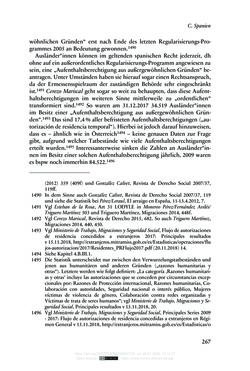 Image of the Page - 267 - in Regularisierungen irregulär aufhältiger Migrantinnen und Migranten - Deutschland, Österreich und Spanien im Rechtsvergleich