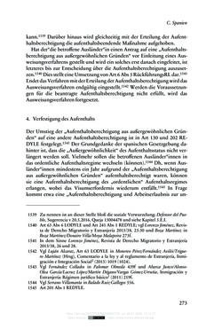 Image of the Page - 273 - in Regularisierungen irregulär aufhältiger Migrantinnen und Migranten - Deutschland, Österreich und Spanien im Rechtsvergleich