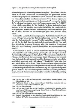 Image of the Page - 274 - in Regularisierungen irregulär aufhältiger Migrantinnen und Migranten - Deutschland, Österreich und Spanien im Rechtsvergleich