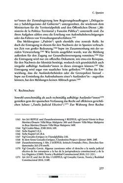 Image of the Page - 277 - in Regularisierungen irregulär aufhältiger Migrantinnen und Migranten - Deutschland, Österreich und Spanien im Rechtsvergleich