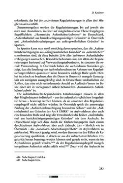 Image of the Page - 283 - in Regularisierungen irregulär aufhältiger Migrantinnen und Migranten - Deutschland, Österreich und Spanien im Rechtsvergleich