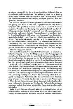 Image of the Page - 285 - in Regularisierungen irregulär aufhältiger Migrantinnen und Migranten - Deutschland, Österreich und Spanien im Rechtsvergleich
