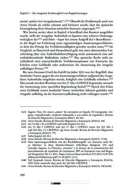Bild der Seite - 290 - in Regularisierungen irregulär aufhältiger Migrantinnen und Migranten - Deutschland, Österreich und Spanien im Rechtsvergleich