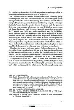 Image of the Page - 291 - in Regularisierungen irregulär aufhältiger Migrantinnen und Migranten - Deutschland, Österreich und Spanien im Rechtsvergleich