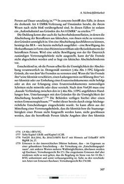 Image of the Page - 307 - in Regularisierungen irregulär aufhältiger Migrantinnen und Migranten - Deutschland, Österreich und Spanien im Rechtsvergleich