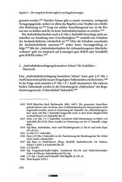 Image of the Page - 314 - in Regularisierungen irregulär aufhältiger Migrantinnen und Migranten - Deutschland, Österreich und Spanien im Rechtsvergleich