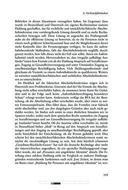 Image of the Page - 319 - in Regularisierungen irregulär aufhältiger Migrantinnen und Migranten - Deutschland, Österreich und Spanien im Rechtsvergleich