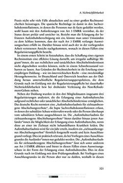 Image of the Page - 321 - in Regularisierungen irregulär aufhältiger Migrantinnen und Migranten - Deutschland, Österreich und Spanien im Rechtsvergleich