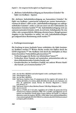Image of the Page - 360 - in Regularisierungen irregulär aufhältiger Migrantinnen und Migranten - Deutschland, Österreich und Spanien im Rechtsvergleich