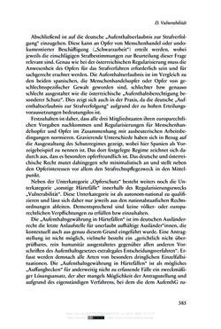 Image of the Page - 385 - in Regularisierungen irregulär aufhältiger Migrantinnen und Migranten - Deutschland, Österreich und Spanien im Rechtsvergleich