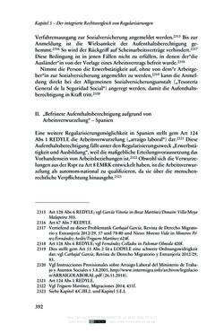 Image of the Page - 392 - in Regularisierungen irregulär aufhältiger Migrantinnen und Migranten - Deutschland, Österreich und Spanien im Rechtsvergleich