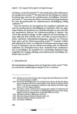 Image of the Page - 394 - in Regularisierungen irregulär aufhältiger Migrantinnen und Migranten - Deutschland, Österreich und Spanien im Rechtsvergleich