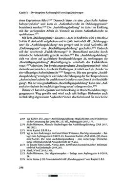 Image of the Page - 398 - in Regularisierungen irregulär aufhältiger Migrantinnen und Migranten - Deutschland, Österreich und Spanien im Rechtsvergleich