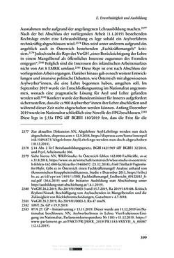 Image of the Page - 399 - in Regularisierungen irregulär aufhältiger Migrantinnen und Migranten - Deutschland, Österreich und Spanien im Rechtsvergleich