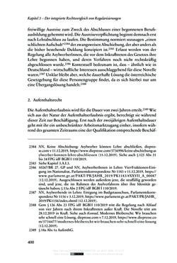 Image of the Page - 400 - in Regularisierungen irregulär aufhältiger Migrantinnen und Migranten - Deutschland, Österreich und Spanien im Rechtsvergleich
