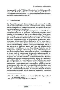 Image of the Page - 401 - in Regularisierungen irregulär aufhältiger Migrantinnen und Migranten - Deutschland, Österreich und Spanien im Rechtsvergleich