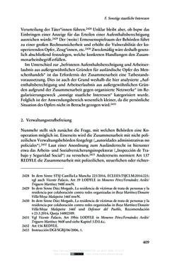 Bild der Seite - 409 - in Regularisierungen irregulär aufhältiger Migrantinnen und Migranten - Deutschland, Österreich und Spanien im Rechtsvergleich