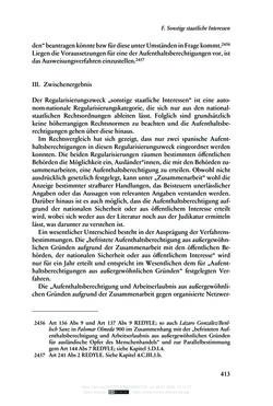 Bild der Seite - 413 - in Regularisierungen irregulär aufhältiger Migrantinnen und Migranten - Deutschland, Österreich und Spanien im Rechtsvergleich